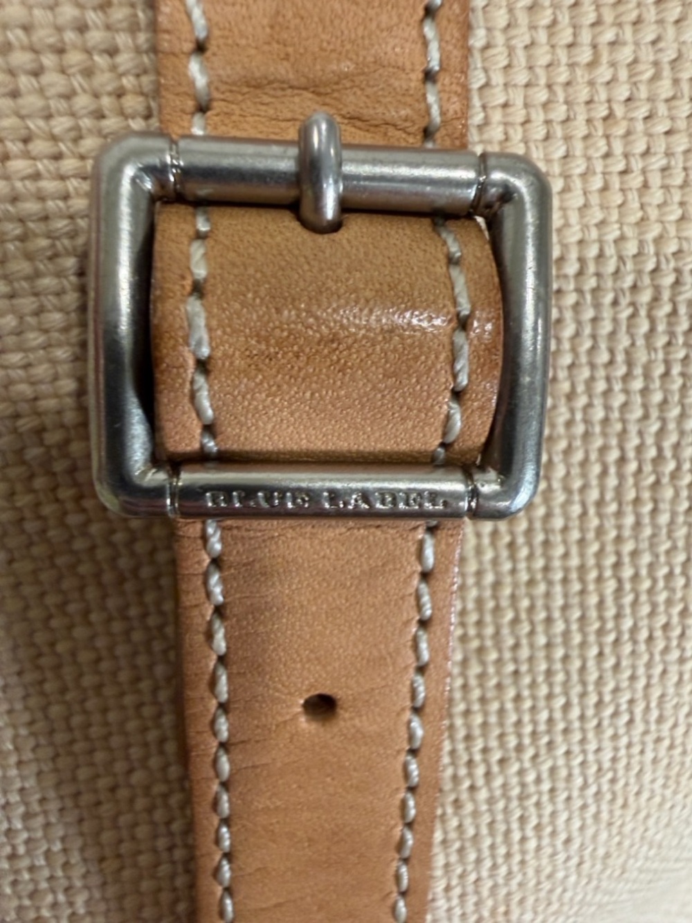 Burberry Blue Label Canvas Leather Crossbody Bag Tan Vintage Adjustable Strap - Picture 14 of 16
